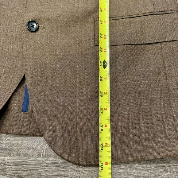 J.Crew Ludlow Slim Fit Blazer Coat 40S Brown American Wool Herringbone 2-Button - Picture 9 of 14
